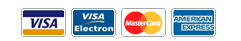 � possibile effettuare pagamenti con: Visa, Visa Electron, Master Card e American Express