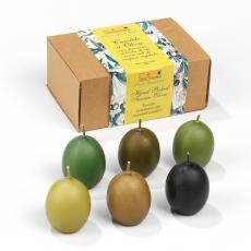 Candele profumate forma olive. durata 6-7 ore. 6 pezzi